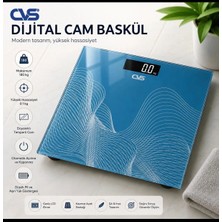 Cvs Dijital Cam Baskül, Banyo Baskülü, Tartı, Oda Sıcaklığı Ölçümlü, LCD Ekran, Aydınlatmalı Ekran