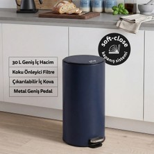 5five Çöp Kovaları Simply Smart Delta 30 Lt Metal Petrol Mavisi