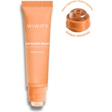 Wiwify Lip Glowy Balm Peach Glaze Renkli Dudak Bakım, Parlatıcı, Nemlendirici, Dolgun Görünüm 13 ml