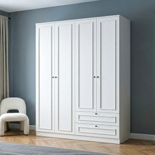 Argimo Maya 4 Kapaklı Dolap 54X140X210 cm Beyaz