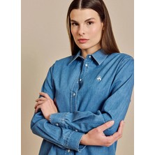 Brooks Brothers Mavi Kadın Denim Gömlek BBSS26FDS001