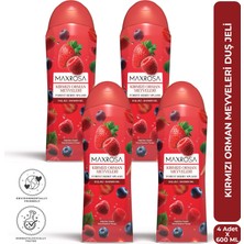 Maxrosa Kırmızı Orman Meyveleri Duş Jeli 600 ml x 4 Adet
