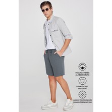 Altınyıldız Classics Erkek Koyu Antrasit Pamuklu Rahat Nefes Alabilen 2 İplik Cepli Örme Standart Fit Normal Kesim Şort