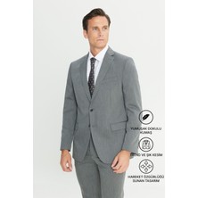 Altınyıldız Classics Erkek Gri Slim Fit Dar Kesim Mono Yaka Takım Elbise