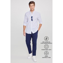 Altınyıldız Classics Erkek Lacivert Diz İzi Yapmayan Beli Bağlamalı Yan Cepli Jogger Pantolon Slim Fit Rahat Kesim