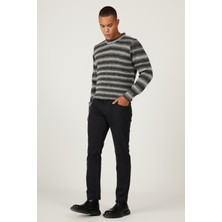 Altınyıldız Classics Erkek Antrasit Slim Fit Dar Kesim 5 Cepli Desenli Esnek Pantolon