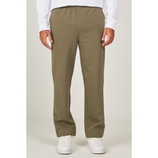 Altınyıldız Classics Erkek Haki Standart Fit Normal Kesim Pamuklu Beli Bağlamalı Yan Cepli Jogger Örme Pantolon