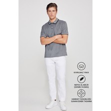 Altınyıldız Classics Erkek Çekmeyen Pamuklu Kumaş Regular Fit Rahat Kesim Siyah Kıvrılmaz Polo Yaka Cepli Tişört