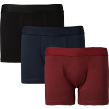 Altınyıldız Classics Erkek Premium Pamuklu Bordo-lacivert 3lü Esnek Boxer Paketi (Damat Bohçası) Çeyiz Seti