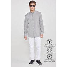 Altınyıldız Classics Pamuklu Tailored Slim Fit Dar Kesim Düğmeli Yaka Örme Gömlek