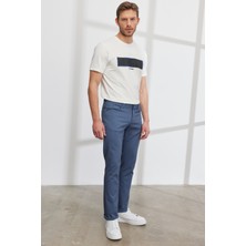 Altınyıldız Classics Erkek Petrol Slim Fit Dar Kesim 5 Cep Armürlü Esnek Pantolon