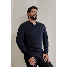 Altınyıldız Classics Erkek Lacivert Tüylenme Yapmayan Anti Pilling Kumaş Standart Fit Polo Yaka Triko