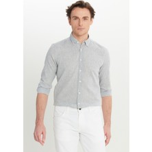 Altınyıldız Classics Slim Fit Düğmeli Yaka Gri Erkek Gömlek ACE020252224_GRI