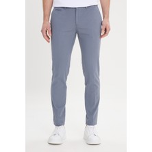 Altınyıldız Classics Erkek Petrol Slim Fit Dar Kesim Yan Cepli Pamuklu Esnek Armürlü Pantolon