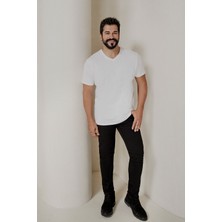 Altınyıldız Classics Erkek Siyah Diz İzi Yapmayan Pamuklu Esnek Denim Jean Kot Pantolon Ekstra Slim Fit Dar Kesim Rıss