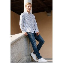Altınyıldız Classics Erkek Lacivert Diz İzi Yapmayan Pamuklu Esnek Denim Jean Kot Pantolon Ekstra Slim Fit Dar Kesim Rıss