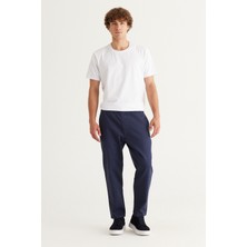 Altınyıldız Classics Erkek Lacivert Relax Fit Rahat Kesim Beli Bağlamalı %100 Pamuk Pantolon