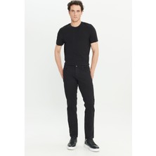 Altınyıldız Classics Erkek Siyah Diz İzi Yapmayan 360 Derece Her Yöne Esneyen Rahat Slim Fit Dar Kesim Pantolon