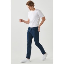 Altınyıldız Classics Erkek Lacivert 360 Derece Her Yöne Esneyen Slim Fit Dar Kesim Pamuklu Rahat Pantolon