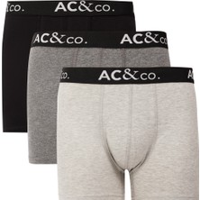 Altınyıldız Classics Erkek Premium Pamuklu Siyah-antrasit Esnek 3'lü Boxer Paketi (Damat Bohçası) Çeyiz Seti