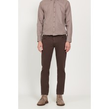 Altınyıldız Classics Normal Bel Dar Paça Slim Fit Kahve Erkek Pantolon 4A1400000101