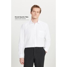 Altınyıldız Classics Erkek Beyaz Ütülemesi Kolay Non-Iron Comfort Fit Rahat Kesim Klasik Yaka Gömlek