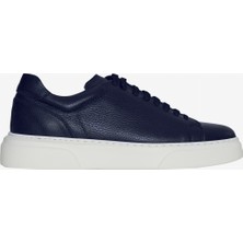 Altınyıldız Classics Erkek Lacivert %100 Deri Rahat Taban Esnek Sneaker Ayakkabı