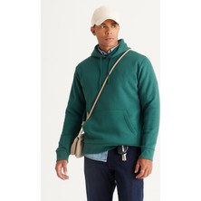 Altınyıldız Classics Erkek Koyu Yeşil Standart Fit Normal Kesim Içi Polarlı 3 Iplik Kapüşonlu Pamuklu Sweatshirt