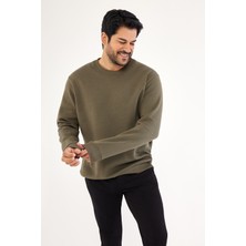Altınyıldız Classics Erkek Haki Standart Fit Normal Kesim Içi Polarlı 3 Iplik Bisiklet Yaka Pamuklu Sweatshirt