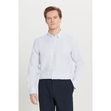 Altınyıldız Classics Tailored Fit Düğmeli Yaka Açık Mavi Erkek Gömlek ACE020261601_AMV