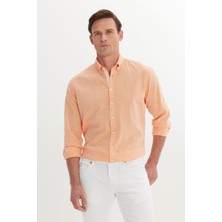Altınyıldız Classics Comfort Fit Düğmeli Yaka Turuncu Erkek Gömlek ACE020252163_TRN