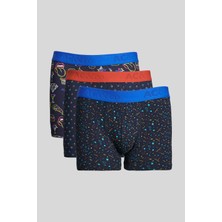 Altınyıldız Classics Erkek Premium Pamuklu Lacivert-saks Mavi 3'lü Esnek Boxer Paketi (Damat Bohçası) Çeyiz Seti