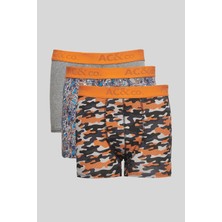 Altınyıldız Classics Erkek Premium Pamuklu Sıyah Turuncu 3'lü Esnek Boxer Paketi (Damat Bohçası) Çeyiz Seti