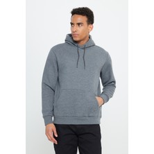 Altınyıldız Classics Erkek Antrasit-melanj Standart Fit Içi Polarlı 3 Iplik Kapüşonlu Pamuklu Sweatshirt