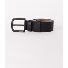 Altınyıldız Classics Erkek Siyah Casual Suni Deri Jean Kot Kemeri