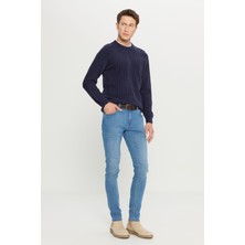 Altınyıldız Classics Erkek Açık Mavi Diz İzi Yapmayan Pamuklu Esnek Denim Jean Kot Pantolon Ekstra Slim Fit Rıss