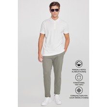 Altınyıldız Classics Erkek Haki Pamuklu Esnek Beli Lastikli Diagonal Desenli Jogger Pantolon Standart Fit Normal Kesim