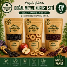 Anadolu Şifa Harput Vişne Kurusu, Elma Kurusu & Erik Kurusu 3X100 gr Doğal ve Katkısız Hoşaflık Meyve Kurusu Seti