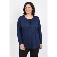 ABARTA Anne Penye Bluz -Lacivert XL