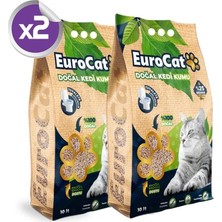Eurocat Doğal Kedi Kumu 10 Lt Kokusuz Hızlı Topaklaşan 2'li Paket 3.75 kg