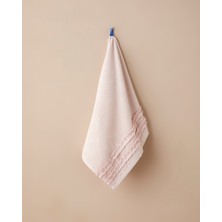 English Home Soft Ruffle Pamuk Yüz Havlusu 50x80 cm Pudra