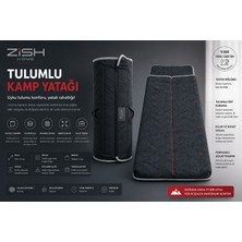 Zish Home Antrasit Taşınabilir Kendinden Fermuarlı Tulumlu Katlanır Kamp Yatağı Anne Yanı Yer Yatağı 5cm