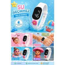 Çocuk Kol Saati Dokunmatik LED Su Geçirmez Beyaz Çiçek (Akıllı Saat Değildir)