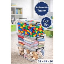 3lü Set Çok Amaçlı Saklama Kabı 20 Lt