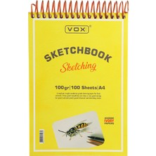 Vox Art Vox 100 Yaprak Krem Renk A4 Eskiz Çizim Defteri 100 gr Ivory Kağıt Ölçülerle