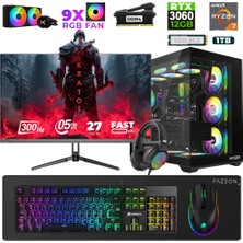 Xaser Star X70 Ryzen 7 5700X 32GB Ram 1tb M.2 Nvme SSD 12GB RTX3060 27" 300Hz Oyuncu Bilgisayarı
