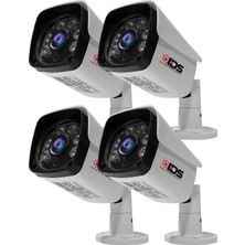 Ids 5mp Lensli Gece Görüşlü 1080P Fullhd Ahd Güvenlik Kamerası Su Geçirmez 4 Adet Tüm Mekanlar İçin