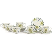 Mikasa Moor Palmiye Yeşil Mavi 6lı Kahve Fincan Seti 90CC  P374.121409
