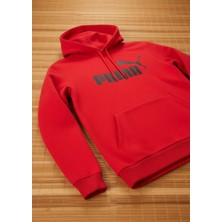 Puma Ess Big Logo Hoodie Erkek Sweatshirt Kırmızı Kapüşonlu Rahat Kesim Modern Tasarım