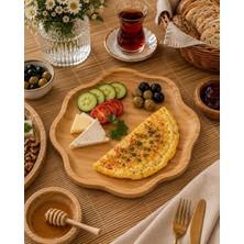 Rossev Bambu Pappi Çiçek Servis Tabak 28 cm